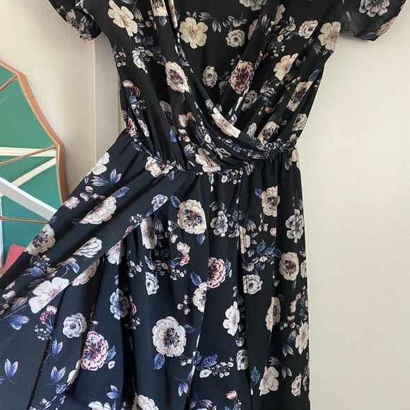 Black floral romper maxi dress - Picture 2 of 2